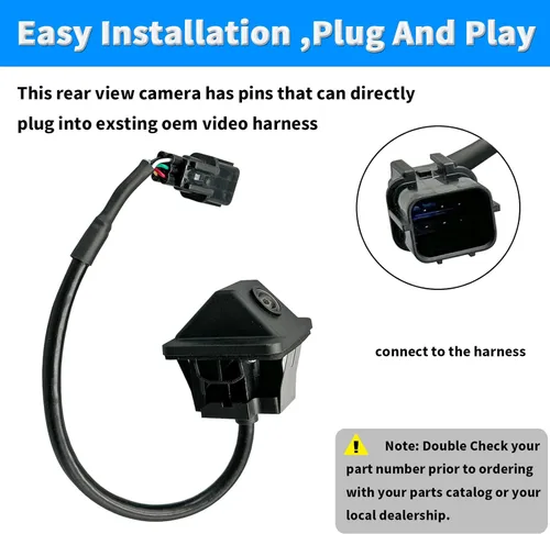 Vista 3 de Cámara de respaldo de visión trasera compatible con Kia Optima 2014 2015 2016 Reverse Park Assist cámara de respaldo que reemplaza 95760-2T650