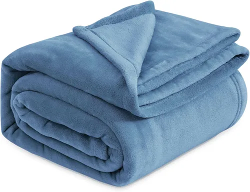 Vista 120 de Bedsure - Manta de vellón, tamaño queen, suave, ligera, afelpada, mullida, acogedora, de microfibra de lujo, color gris claro, 90 x 90 pulgadas