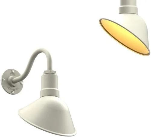 Vista 48 de Steel Lighting Co. Luz de Letrero de Tienda Venice para Pared de Acento de Restaurante Exterior Cúpula de 9 pulgadas Brazo Recto de 6 pulgadas