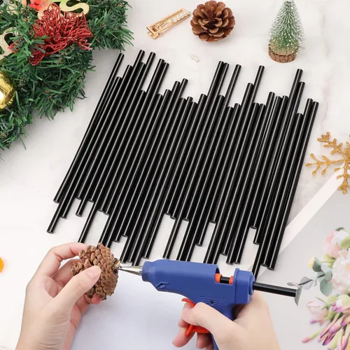 Vista 6 de ENPOINT Barras de pegamento caliente negras mini, 0.276 x 7.874 in de largo para manualidades, paquete de 36 barras de pegamento adhesivas de tela