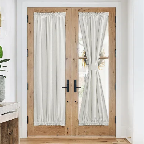 Vista 36 de NICETOWN Cortinas de Lino para Puerta Lateral - Cortinas Opacas con Aislamiento Térmico para Puerta Delantera Francesa para Sombra Pequeña