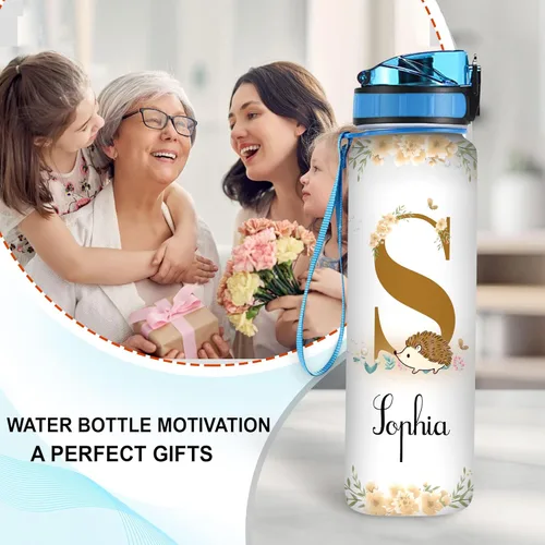 Vista 30 de Hyturtle Botella de agua motivacional personalizada para amantes de los erizos de 32 onzas, 1 litro, fácil de distraer con erizos, botella de agua