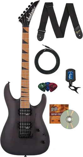 Vista 13 de Jackson JS Series Dinky JS20 DKQ 2PT Transparent Black Burst Paquete con cable, afinador, correa, púas y DVD de guitarra Austin Bazaar