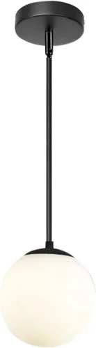 BOKT Lámpara colgante de globo ajustable para techo de cocina, color negro, iluminación moderna colgante de cristal para comedor, sala de estar