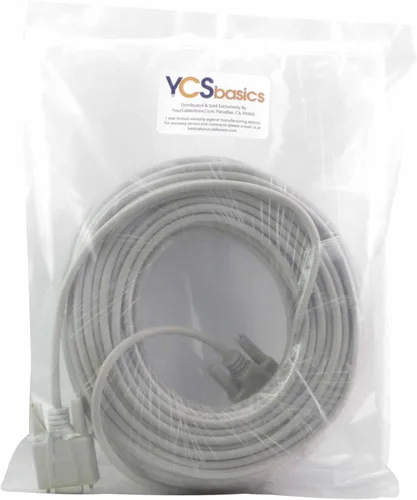 Vista 2 de YCS basics Cable de extensión DB9 de 9 pines serial/RS232 macho/hembra de 100 pies