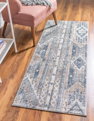 Vista 34 de Unique Loom Portland Collection Southwestern - Alfombra de área a rayas tono sobre tono (2 pies 2 pulgadas x 3 pies, rectangular, blanco/negro)