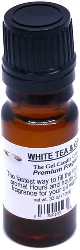White Tea And Ginger Fragrance Oil in Amber Glass with Built in Dropper Diffusers and Burners 10 ML/.33 OZ.