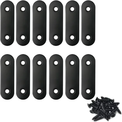 Vista 6 de Soporte recto de acero inoxidable de acero inoxidable, 0.630 x 1.575 in, soportes rectos con tornillos, 12