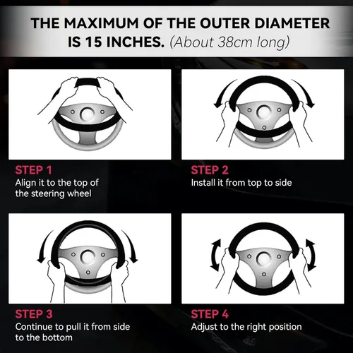 Vista 7 de funda elástica de microfibra para volante estilo boho para mujeres, ajuste universal de 38 cm para auto y SUV, cubierta protectora estilo hippie