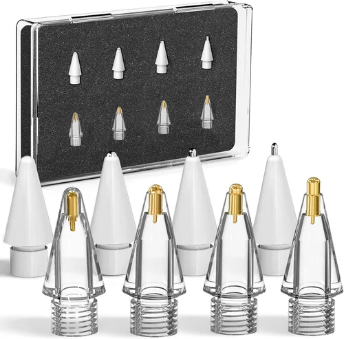 Vista 10 de Inesore Paquete de 8 accesorios de repuesto para puntas de lápiz Apple, compatible con Apple Pencil Pro/2ª generación/1ª generación/USB C, punta