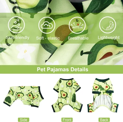 Vista 3 de Pijamas para perros Pjs Ropa suave y elástica para perros pequeños para niñas y niños Perros de tamaño mediano Ropa de primavera y verano