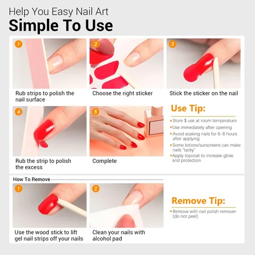 Vista 6 de SILPECWEE 20 hojas de calcomanías de esmalte de uñas de Navidad, envolturas completas para mujeres, tiras de gel autoadhesivas de manicura con lima