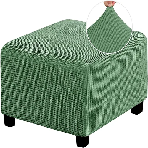 Funda otomana de alta elasticidad, fundas protectoras de terciopelo elástico para reposapiés, lavable, resistente a la suciedad, con parte inferior