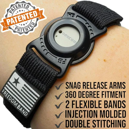 Vista 2 de Brazalete de 4-18 pulgadas ajustable en 360° para Dexcom G7: cubierta de sensor de protección del transmisor para brazo y banda de pierna, no más