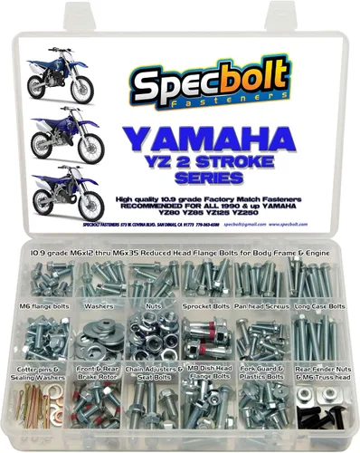 Kit de pernos Specbolt de 250 piezas para Yamaha YZ 80 85 125 250. para mantenimiento y restauración parcial. Sujetadores de especificaciones OEM