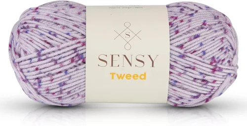 Vista 26 de Sensy Tweed - Ovillo de lana de tweed, 3.5 onzas, 214 yardas, calibre 4 mediano (azul)
