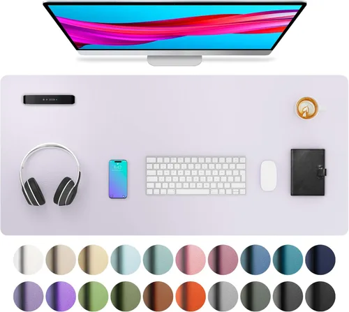 Vista 876 de Aothia Protector de escritorio de cuero, alfombrilla para mouse, alfombrilla de escritorio de oficina, 31.5 x 15.7 pulgadas, secante de escritorio