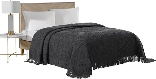 Vista 7 de Beatrice Home Fashions Medallón de chenilla, funda estándar, azul