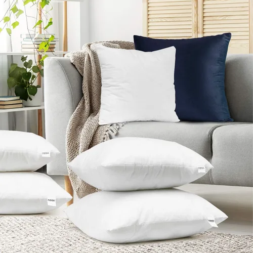 Vista 7 de Nestl Cojines Decorativos Lisos de 28"x28" Pulgadas, Rellenos de Almohada Decorativa Cuadrados, Paquete de 4, Rellenos de Almohada de Poliéster