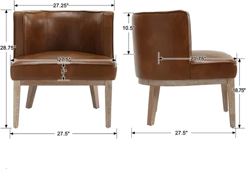 Vista 9 de Sillas decorativas de barril, sillas decorativas de lino, sillas laterales modernas tapizadas para sofá individual con patas de madera, cómodas