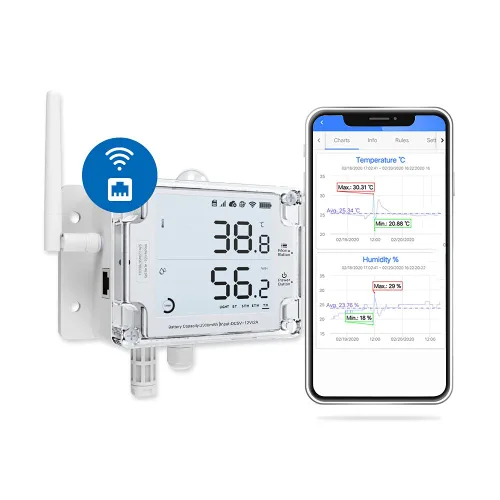 Vista 10 de GS1-A Termómetro inteligente con WiFi, higrómetro, registrador de datos de temperatura y humedad IP65, compartición de dispositivos, informes