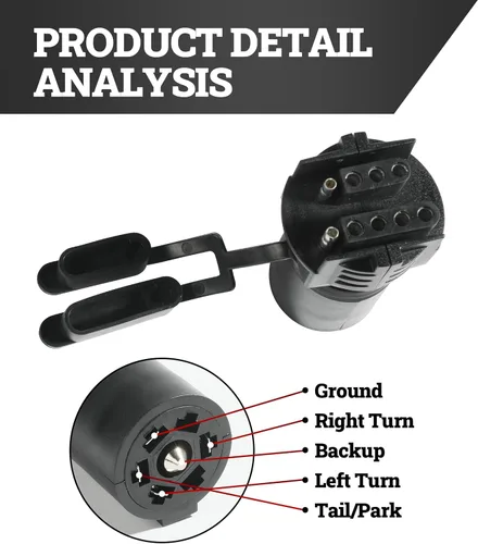 Vista 3 de Zlirfy Adaptadores de enchufe de remolque, enchufe de hoja plana 2 en 1, adaptador de conector de remolque de hoja plana de 7 pines a 4 y 5