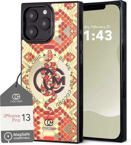 Vista 9 de Cocomii - Funda rectangular compatible con iPhone 13 Pro - Compatible con MagSafe, patrón de carey, estampado animal, brillante, magnética