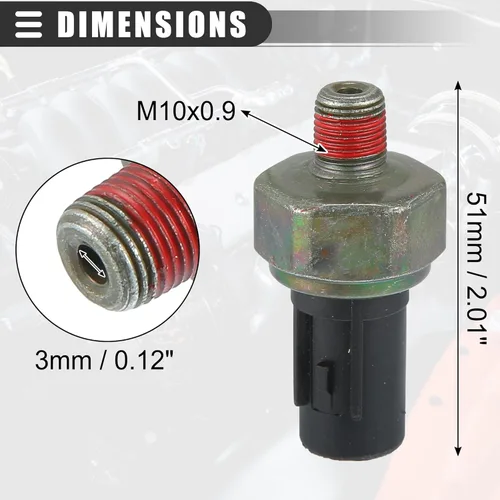 Vista 4 de Motoforti Sensor de presión de aceite del motor, para Hyundai Accent 2012-2019, metal plástico, No.9475037000