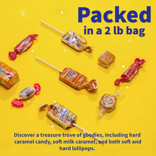 Vista 5 de Canel's La Vaquita Mix Bag - Mezcla de dulces surtidos de caramelos, coco, chocolate y nuez dulces suaves y duros, 2.0 libras