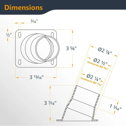 Vista 6 de POWERTEC 70124 Puerto universal para polvo, 2-1/2