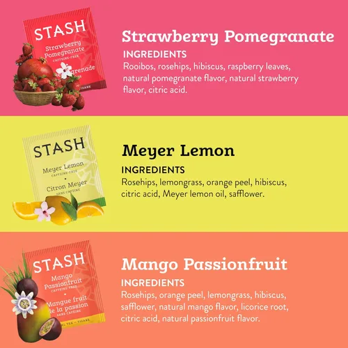 Vista 2 de Stash Tea - Té de hierbas afrutado con 6 sabores, 6 cajas con 18-20 bolsas de té cada una
