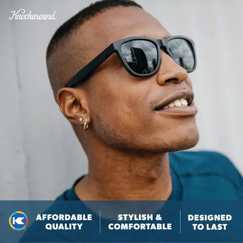 Vista 6 de Knockaround Gafas de sol polarizadas prémium para hombres y mujeres, protección UV400 Aguamarina/Fucsia