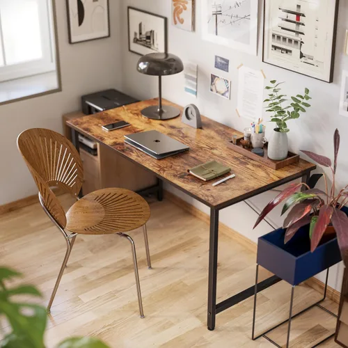 Vista 19 de CubiCubi Escritorio para computadora de 32 pulgadas, mesa de estudio para oficina en casa, escritorio de PC de estilo moderno y simple, marco