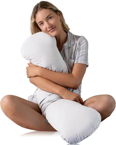 Vista 8 de SleepCloud Almohada Corporal con Peso de 8 libras - Almohada con Peso para un Sueño Más Profundo (48" x 14") - Almohadas Corporales Refrescantes