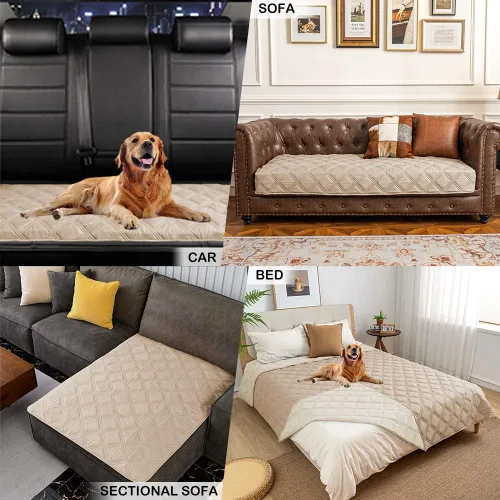 Vista 6 de SUNNYTEX - Funda de cama para perros, impermeable y reversible, manta para mascotas, cubierta de sofá, protector de colchón y muebles, para perros