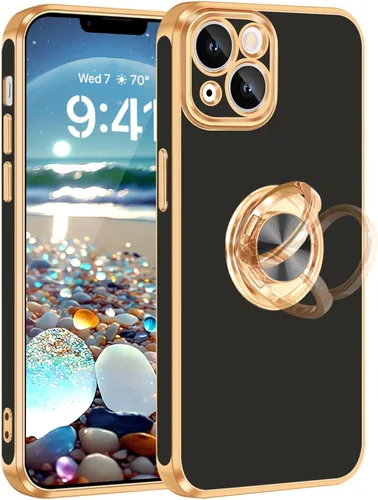 Fingic Funda para iPhone 14 [con soporte de anillo de 360°] [Soporte magnético para automóvil] Funda de teléfono con soporte para teléfono con