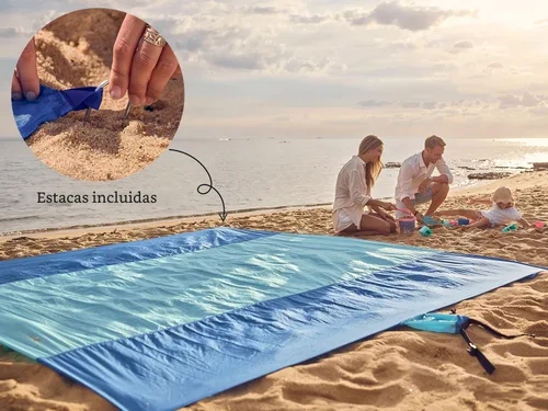 Vista 6 de WEKAPO Manta de Playa Resistente a la Arena e Impermeable, Alfombrilla de Playa Extra Grande, Alfombrilla Sin Arena de Tamaño Grande y Compacta