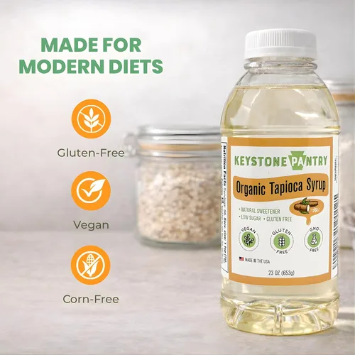 Vista 6 de Keystone Pantry Jarabe de tapioca orgánico – Botella de 23 onzas – Vegano, sin gluten – HFC, sustituto del jarabe de maíz – Utilizado para hornear