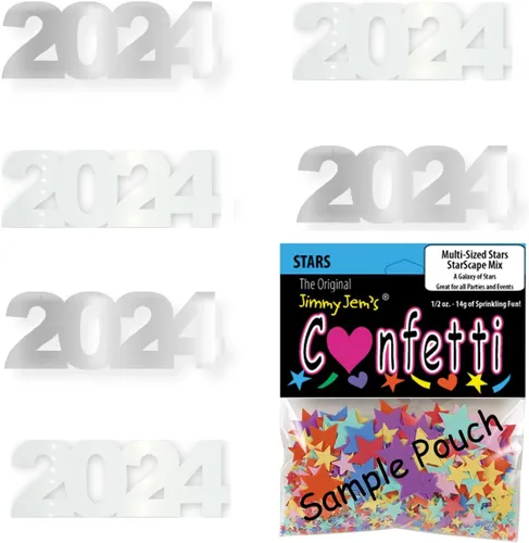 Vista 49 de Confetti Year 2024 Negro, Azul Royal Combo - 2 bolsas de media onza (1 oz)