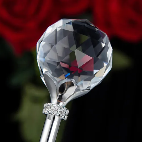 Vista 2 de BuLuBuLu Crystal Scepter - Varita mágica para regalar al día de la mujer, diseño de princesa de hada, cetro, para niños (blanco)