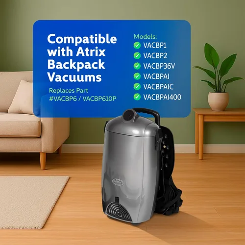 Vista 4 de Paquete de 10 bolsas de vacío de repuesto compatibles con modelos de mochila de vacío Atrix VACBP1, VACBP2, VACBP36V, VACBPAI, VACBPAIC – 8 cuartos