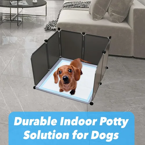 Vista 3 de Skywin TidyFriend - Caja de arena protectora contra salpicaduras, escudos para orina para perros, fácil de limpiar, cerca para perros con bandeja