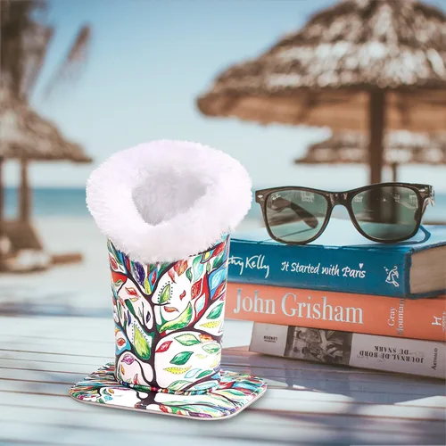 Vista 6 de MoKo Eyeglasses Holder, Modern Velvet Plush Lined PU Leather Household Magnetic Protective Anti-Scratch Stand Case