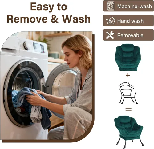 Vista 310 de Welnow Silla Lazy con otomana, moderna silla de descanso con reposabrazos y un bolsillo lateral, sillón para sofá de ocio, sillón de lectura