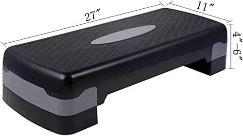 Vista 2 de Plataforma tipo escalón KLB Sport, ajustable para hacer ejercicio, Gris, M