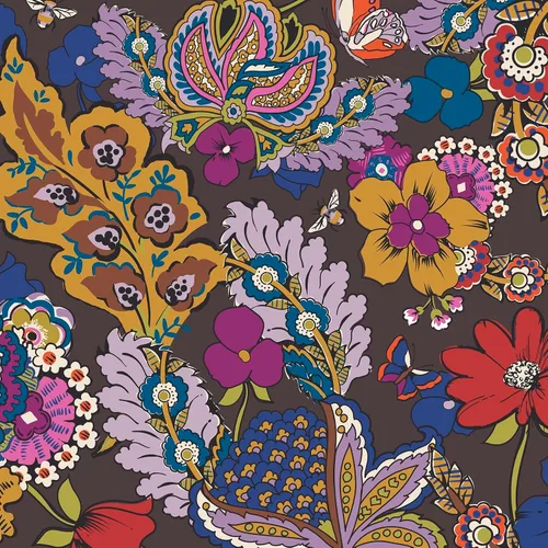Vista 4 de Vera Bradley Women's Premium Cotton Lunch Tote Bag Colorido ramo.