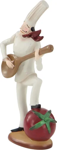 Vista 8 de Deco 79 Polystone - Estatuas decorativas de chef para decoración del hogar con instrumentos musicales, juego de 3 figuras de acento de 8 x 3 x 14