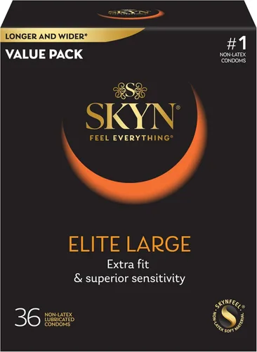 Vista 2 de SKYN Elite Large Non-Latex Condoms, 36 Count & 12 Count Bundle