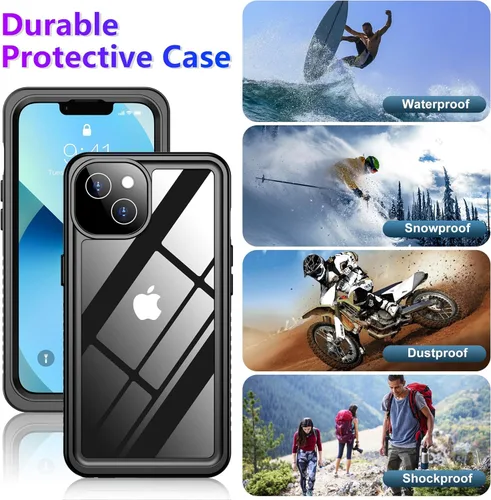 Vista 6 de Red2Fire 2024 Nuevo para iPhone 13 Funda impermeable, [protector de pantalla incorporado y protector de cámara] [cuerpo completo a prueba de golpes]