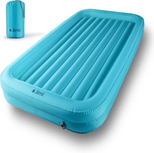 Cama de campamento para niños pequeños con parachoques y saco de inflado - Cama inflable de viaje para niños ultraligera, compacta y sin PVC en